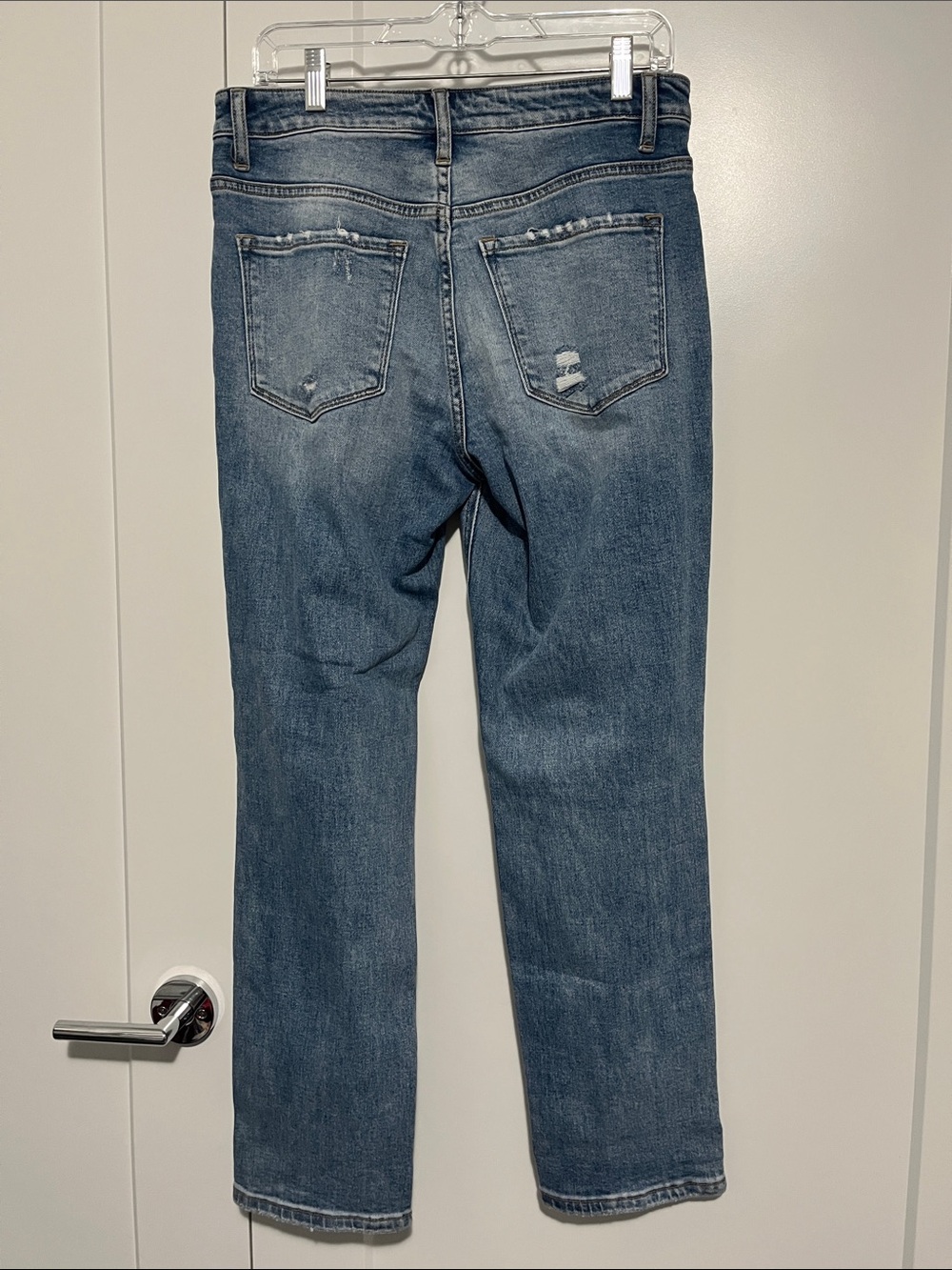 Vervet Size 29 Blue Straight Leg Boyfriend Patchwork Distressed Jeans - Picture 6 of 8
